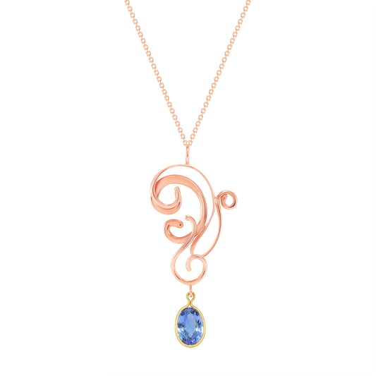 Tanzanite and Rose Gold Dancer Pendant