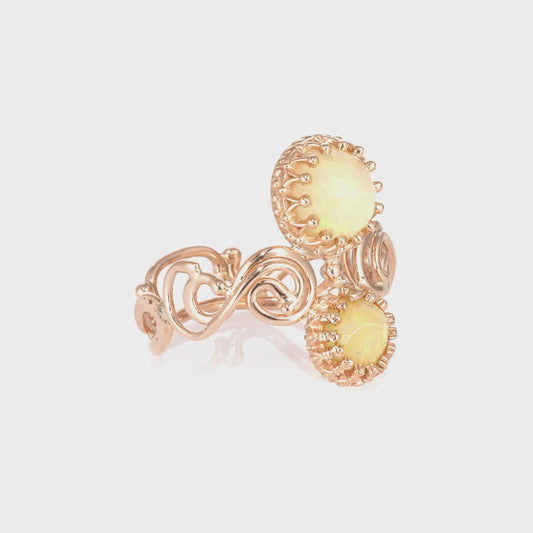 Double Opal Ring in Rose Gold
