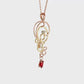 Two-Toned Red-Orange Sapphire and Diamond Necklace