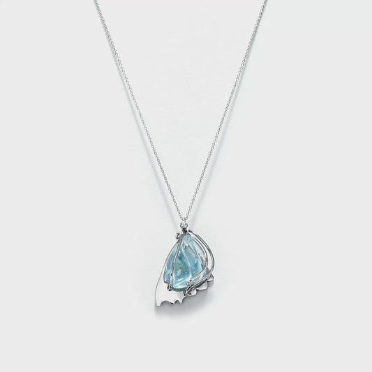 Aquamarine Wing Necklace