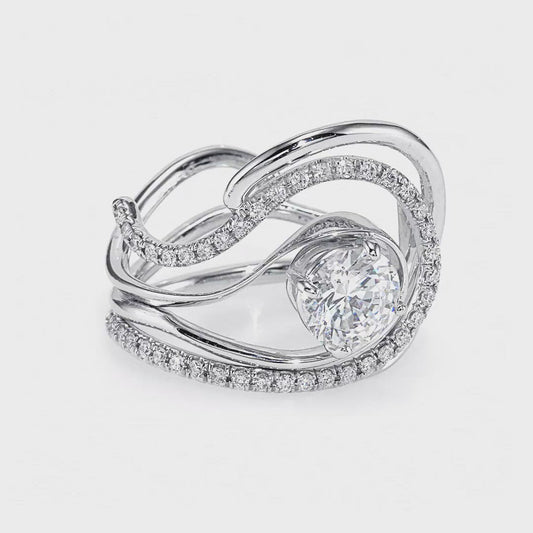 Wave Wedding Ring Set