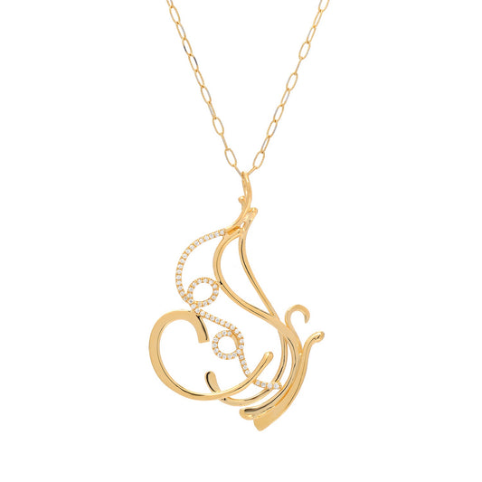 Angel Butterfly with Diamonds Pendant