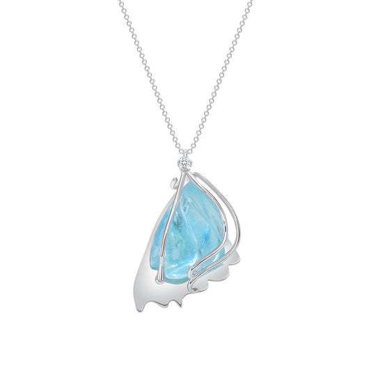 Aquamarine Wing Necklace