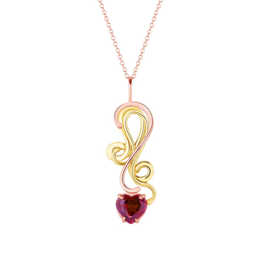 Garnet Heart Necklace