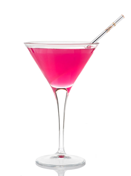 Gold and Silver Monogram Cocktail Straw with Crown