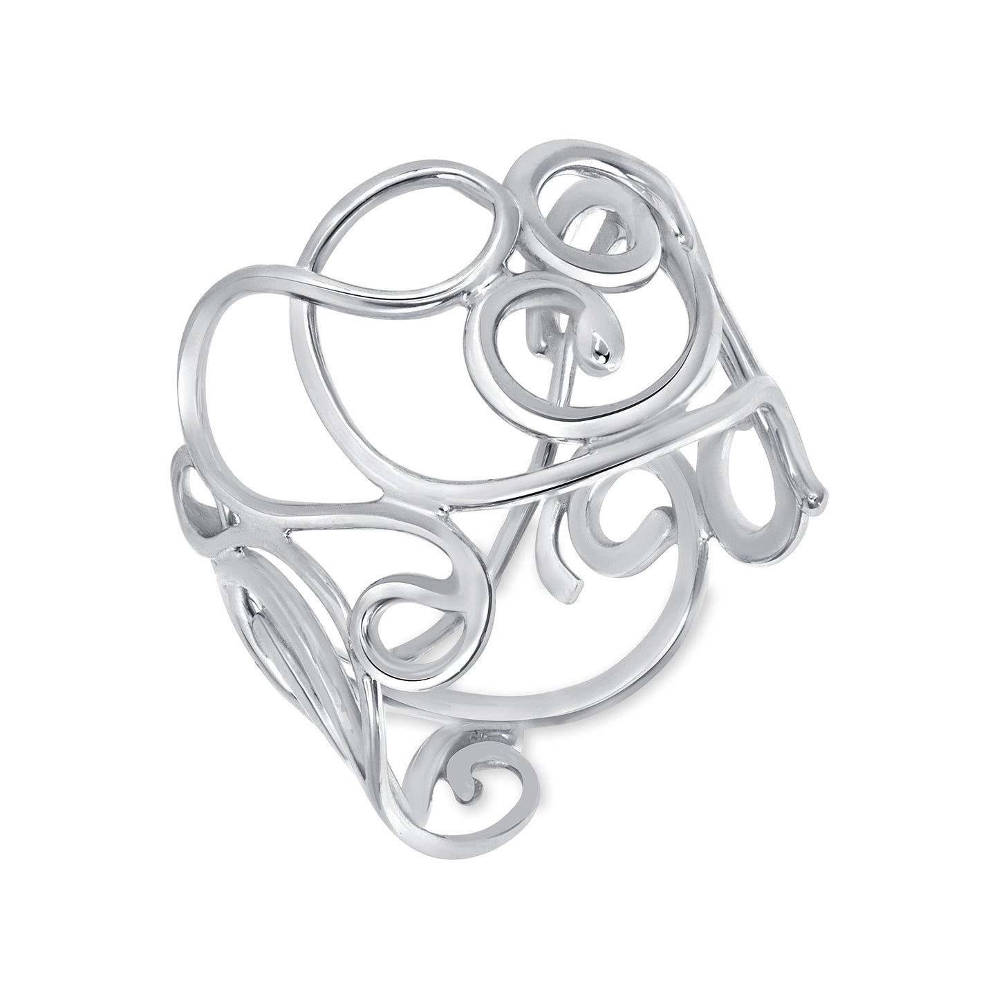 White Gold Waterfall Ring (Wide)
