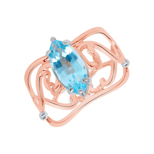 Rose Gold and Marquise Topaz Ring