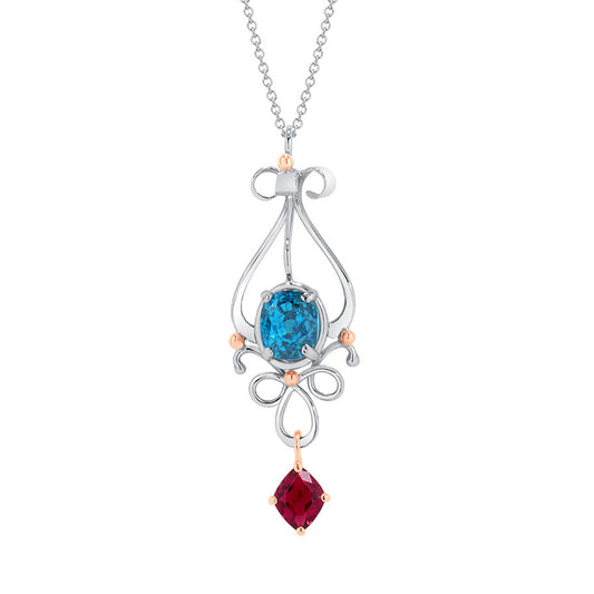 Tourmaline and Blue Zircon Necklace