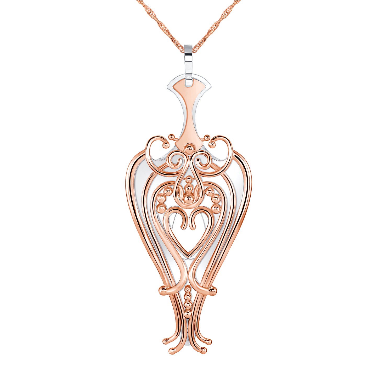 Kitty Pendant in Rose Gold and Silver