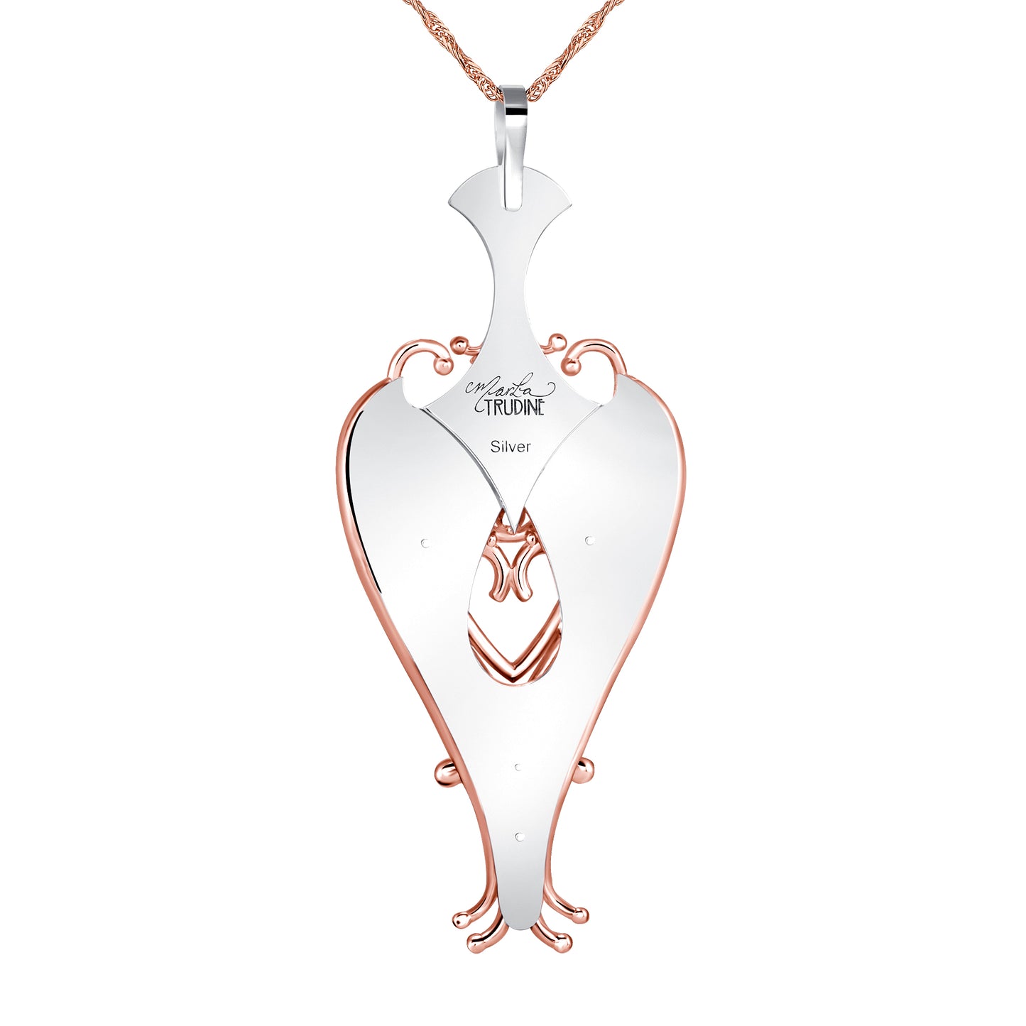 Kitty Pendant in Rose Gold and Silver