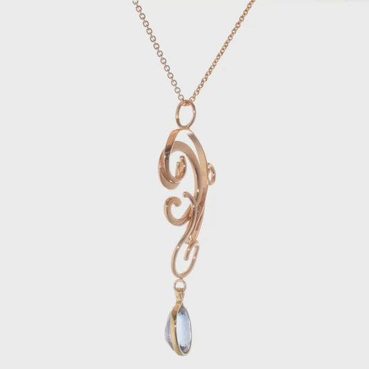 Tanzanite and Rose Gold Dancer Pendant