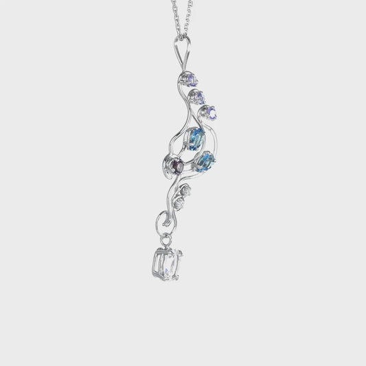 Dragon Phoenix Necklace in White Gold