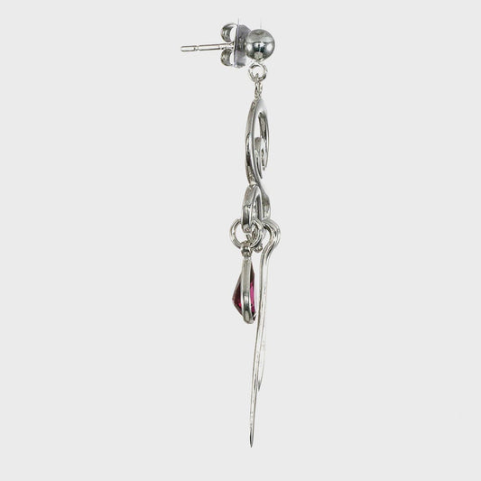 Dancer Earrings #17 in Silver with Garnets