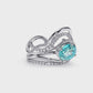 Sparkling Blue Wave Wedding Ring Set