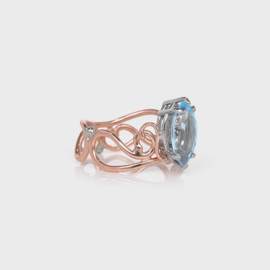 Rose Gold and Marquise Topaz Ring