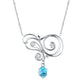 Natural Blue Zircon and Diamond Dancer Necklace