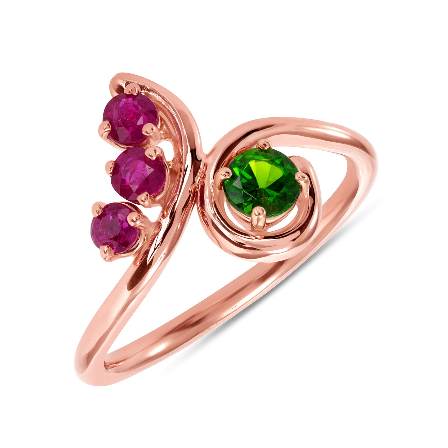 Ruby and Tsavorite Stacking Ring Set