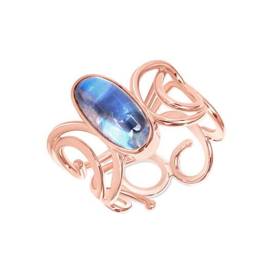 Moonstone and Rose Gold Ring