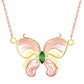 Pink and Green Butterfly Necklace