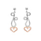 Pink and Silver Dancing Hearts Earrings (small)