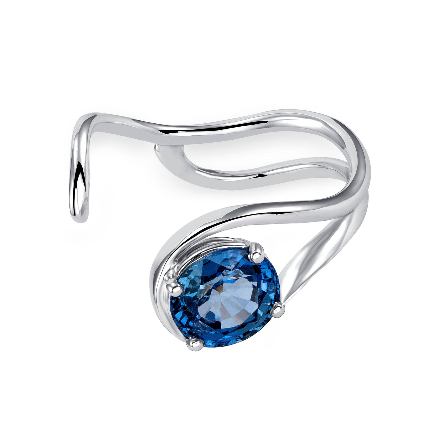 Sapphire Wave Wedding Ring Set