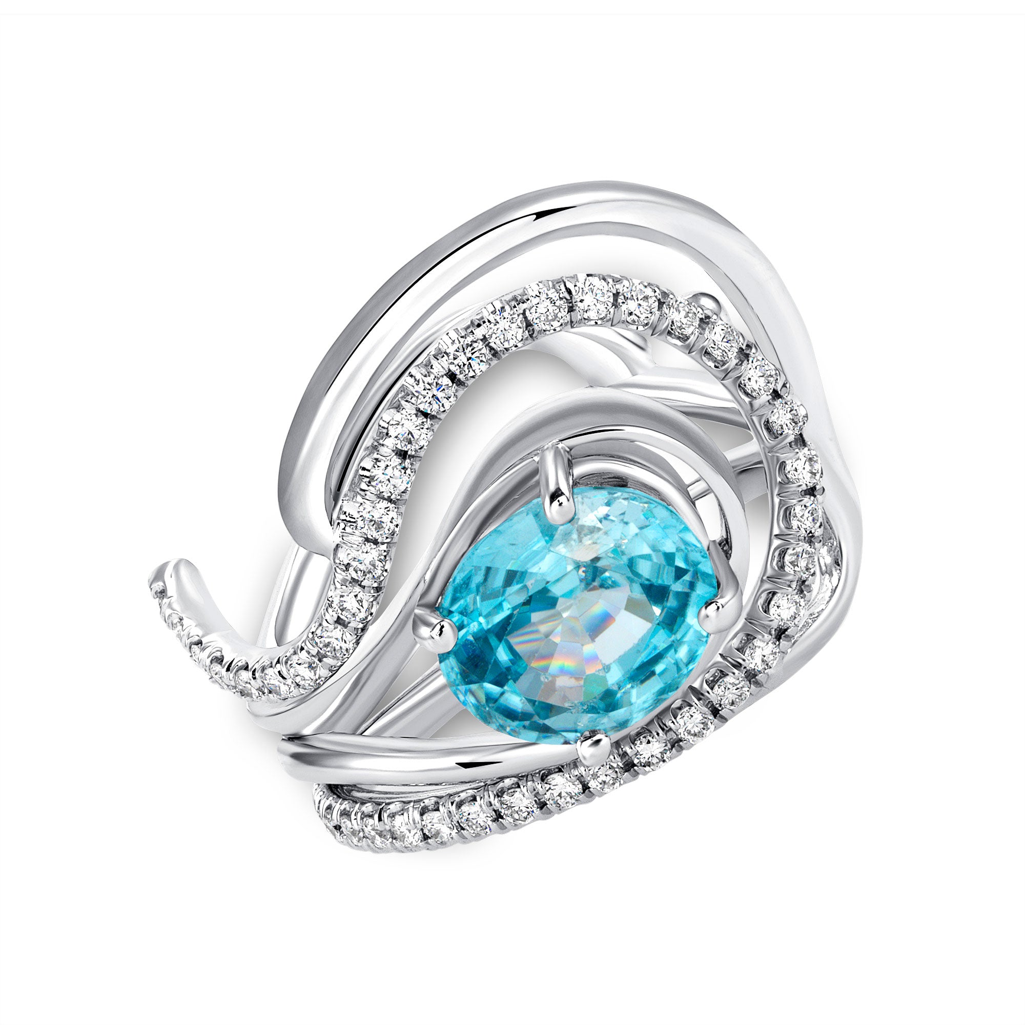 Vintage blue sapphire wedding ring set Leaf twig engagement ring set A –  PENFINE