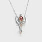 Pink Tourmaline and Rose Cut Diamond Necklace