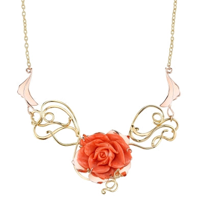 Coral Rose Necklace