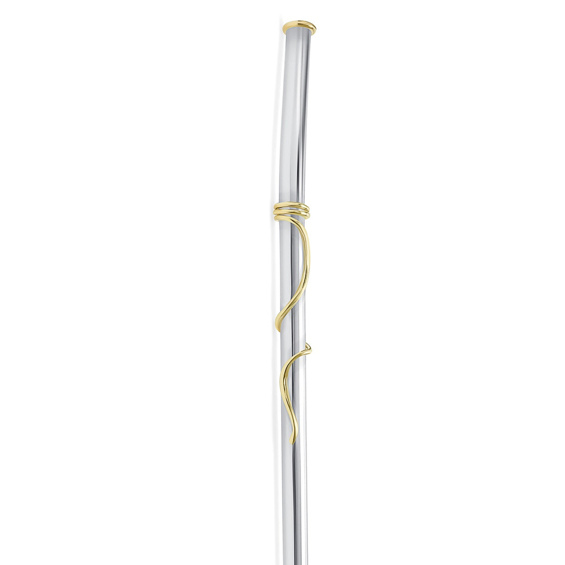 18K Yellow Gold and Silver Art Nouveau Drinking Straw