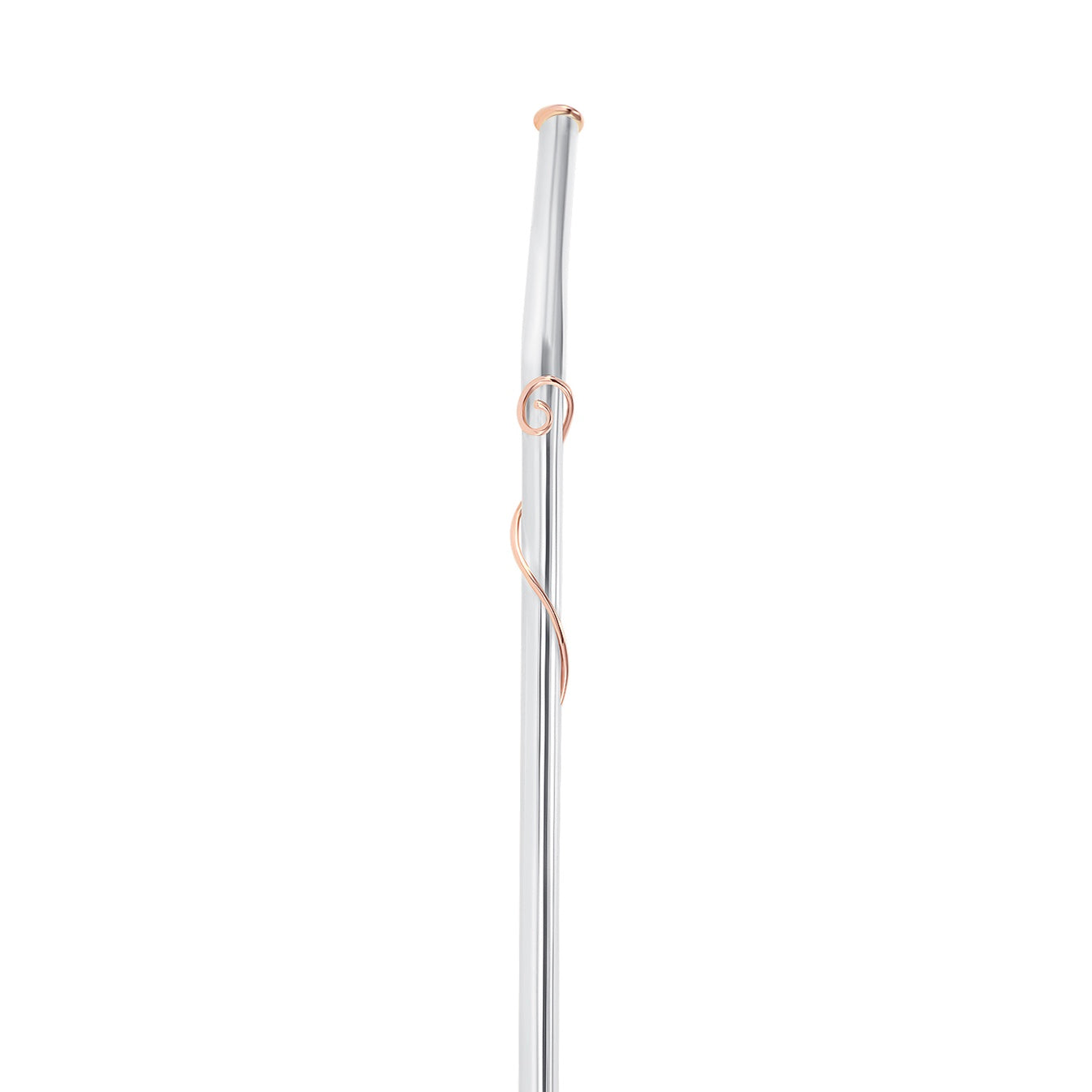 14k Rose Gold and Silver Art Nouveau Drinking Straw